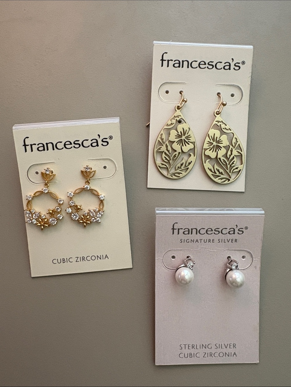 NEW Francesca’s earrings set of 3